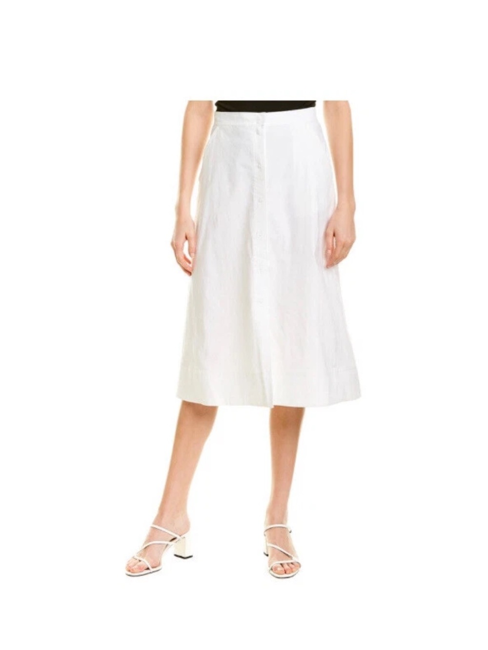 A.L.C. White A-Line Midi Skirt